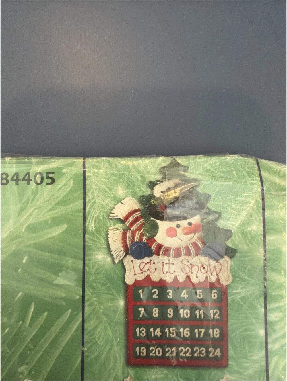 Vtg Rare DIY Bucilla Felt Appliqué Let It Snow Advent Calendar Kit  New ￼